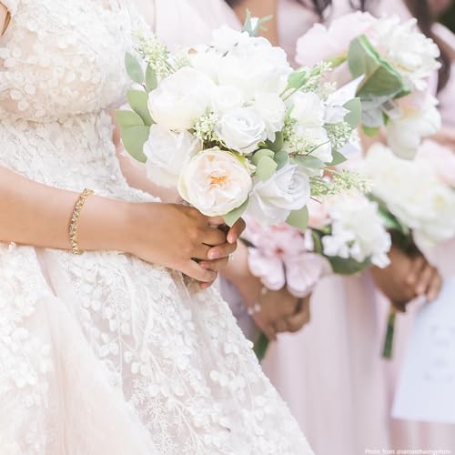 EVER FAITH Gorgeous Cubic Zirconia Wedding Tennis Bracelet for Bride Bridesmaid, Elegant Round Stone Bridal Lightweight Prom Accessories Jewelry for Women3