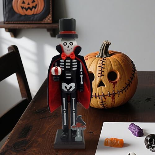 Casse-noisette d'Halloween statue en bois squelette 30,5 cm - 5