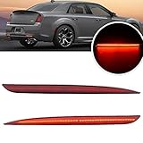 Mingrui test 2Pcs Red LED Rear Bumper Reflector Light for Chrysler 300 2015 2016 2017 2018 2019 2020 LED Brake Light Tail Light Replace OEM Rear Bumper Reflector Red Lens