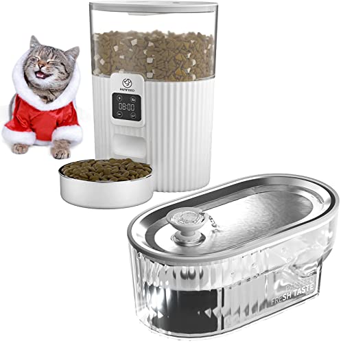 Papifeed Automatic Cat Feeders & Stainless Steel Water Fountain #TOP8