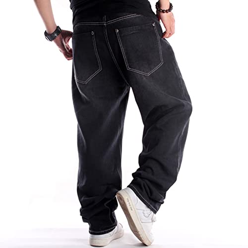 Ruiatoo Men's Classic Baggy Jeans Daily Loose Denim Jeans Hip Hop Dance Jogging Long Casual Pants3