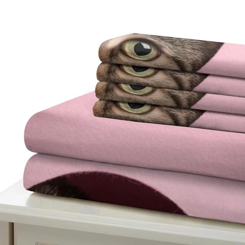 Parure de couette chat 3D en microfibre respirante et super douce