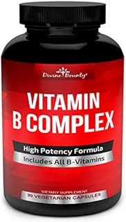 Divine Bounty Super B Complex Vitamins - All B Vitamins Including B12, B1, B2, B3, B5, B6, B7, B9, Folic Acid - Vitamin B Supplement - Support Healthy Energy Metabolism - 90 Vegetarian Capsules
