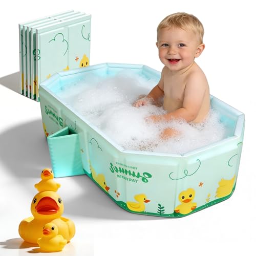 Baignoire pliable pour enfants vert menthe pour partager de tendres moments de complicité