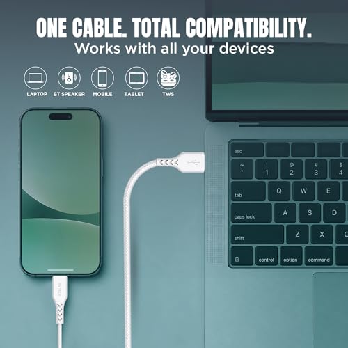 Image of Intex Speed 3A USB to Micro Fast Charging Cable Output Cable, 480mbps, Data Sync, Strong PVC Cable for Mobile, Neckband, Compatible with Micro Devices - White
