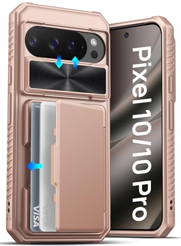 ATATOO for Google Pixel 10/10 Pro Case Wallet with Card Holder, Rose Gold
