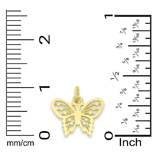 Solid Gold Butterfly Microcharm in 10k or 14k, Dainty Cute Symbol Charm Symbol with Clasp4