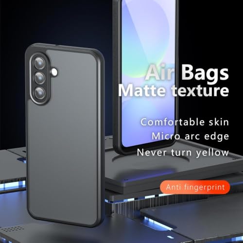 Image of Matte PC+TPU Back Cover Case for Samsung Galaxy A17 5G, Black | Air Bag Corner Protection, Anti-Fingerprint, Never Turns Yellow, Micro Arc Edge, Skin-Friendly Feel