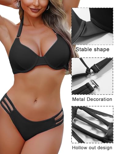 Maillots de bain deux pièces push-up chic taille basse