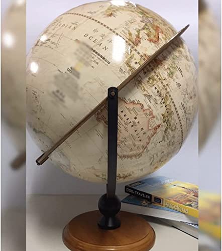 Globo Modelo 12 em grandes globos de metal e base de suporte de madeira Globo geográfico Rotação de