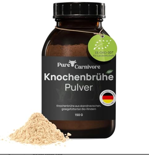 Bio-Knochenbrühe-Pulver | 100% Weiderinder aus Schweden | Hoher Kollagen- und Proteingehalt | Unterstützt Gelenke Darm und Haut | Keine Zusatzstoffe kein Salz | 36 Stunden langsam geköchelt