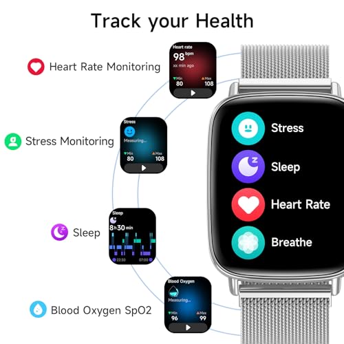 Image of aeac Smart Watch for Men Women, 1.85 inch HD Smartwatch Compatible iPhone /Samsung /Android (Answer /Make Calls), 100+ Sport Modes Fitness Tracker with Heart Rate /Sleep /Step Monitor, IP68 Waterproof