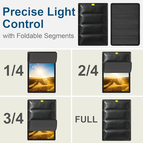 Image of RV Door Window Shade Cover - RV Blackout Window Cover with UV Protection and Privacy Features (25 * 16 in) Foldable Magnet Design, Waterproof Fabric (Black1, 2 Pack (25 inch L x 16 inch W))