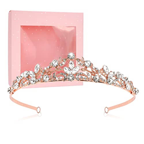 Kristall Tiara Krone mit Haarklemme Victop Strass Krone Diadem Frauen Mädchen Prinzessin Stirnband Braut Krone Hochzeit Tiaras Haarschmuck für Kostüm Abschlussball Geburtstagsfeier Party Cover