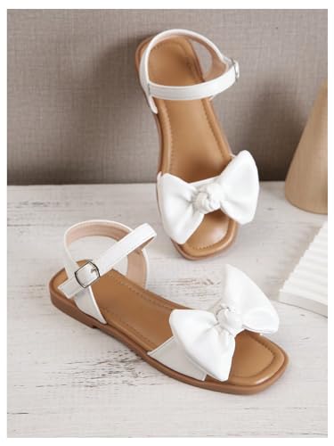GORGLITTER Girl's Sandals Dressy Bow Ankle Strap Sandal Open Toe Slides Flats Cute Summer Vacation Sandals3