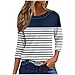 2025 3/4 Sleeve Shirts Womens Dressy Casual Round Neck Tunic Tops Loose Fit Basic Tees Blouses Fall Fashion Pullover