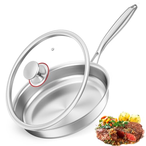 BugyKido Edelstahlpfanne 24 cm, Spülmaschinenfeste,...