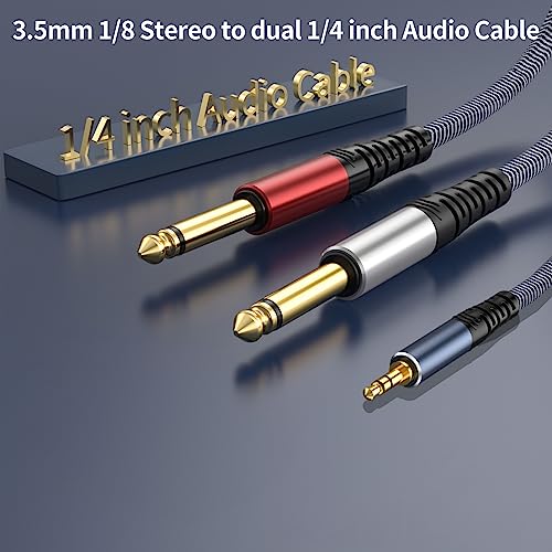 Image of 1 /8 Stereo to Dual 1 /4 Mono Cable 20ft, 3.5mm to Dual 1 /4 Cable, 1 /8 inch TRS Stereo to Dual 1 /4 inch Y Splitter for Smartphone,Tablet,Computer,CD Player,Speakers and Home Systems Amplifier