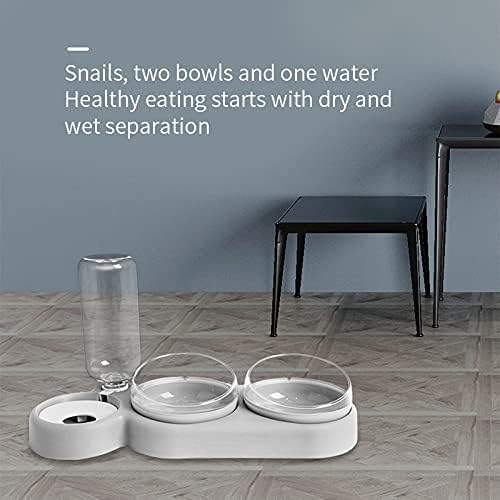 Pet Feeder 2-in-1 Pet Feeder Cats Dogs Food Bowl Water Bowls Automatic Water Dispenser for Dog Cat Feeders Drinking Pet Products Pet Waterer(Green)