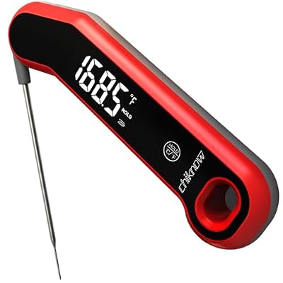0.5 Sec Instant Read Meat Thermometer Digital with Auto-Rotating Large LCD Display & Motion Sensing, ±0.5°F Accuracy, IP67 Waterproof Food Thermometer for Cooking BBQ Grill Smoker Candy