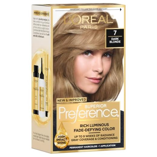 L'Oreal Paris Superior Preference Fade-Defying + Shine Permanent Hair Color, 7 Dark Blonde, Pack of 1, Hair Dye