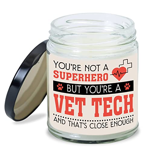 MEDROC Vet Tech Candle You're A Vet Tech Superhero Thank You Gift for Vet Tech Coworker Women Men, Birthday Christmas Gift for Vet Tech, Veterinary Technician Week Gift for Vet Tech Home Decor
