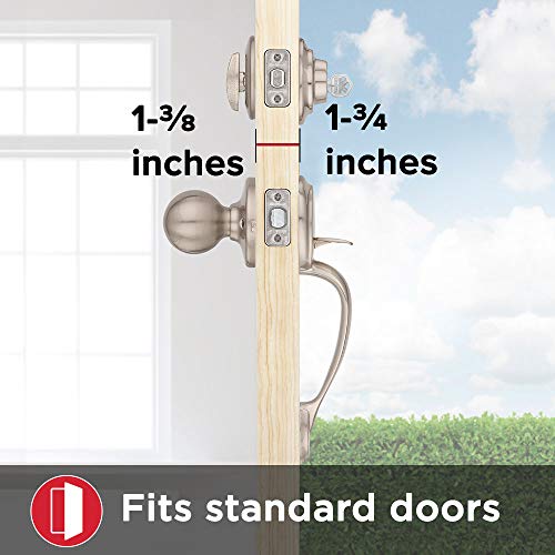 Kwikset Dakota Front Door Lock Handle and Deadbolt Set, Entry Handleset Exterior with Interior Door Knob, Satin Nickel, Pick Resistant SmartKey Rekey Deadbolt Security by Kwikset - Image 4