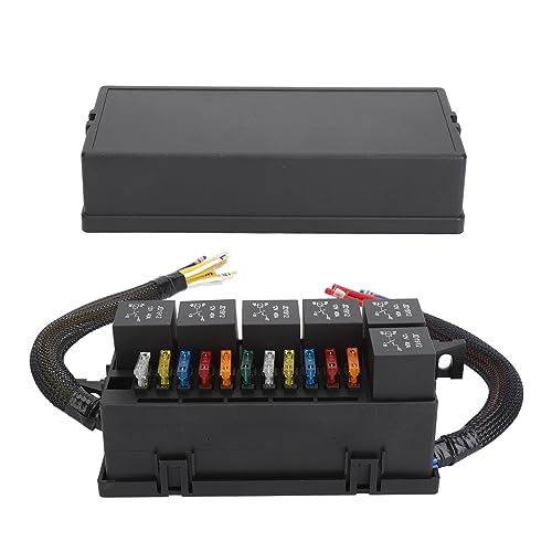Caixa de relé de Fusível, 12v 6 Caixa de relé de relé à Prova d'água Design z Suporte e Tampa de Bl