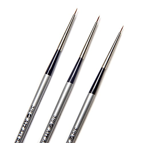 Ait Art Select Round Detail Paint Brushes, Size 3/0, Pack Of 3, Pure Russian Red Sable, Handmade In Germany For Crafting Exquisite Details Using Oil, Acrylic, Or Watercolors #TOP9