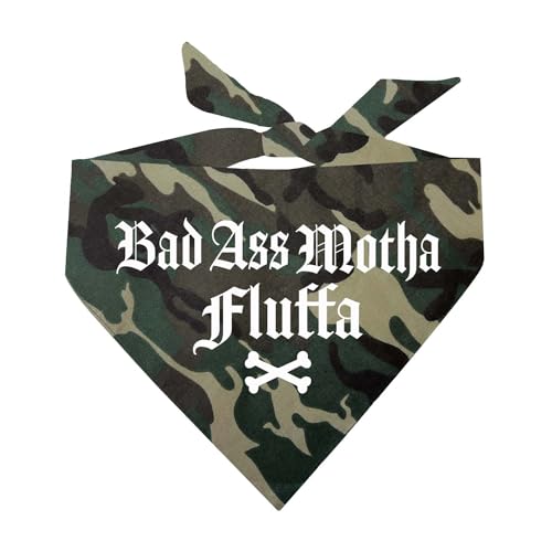 Bada$$ Mother Fluffa Dog Bandana (Camo, OS 266)