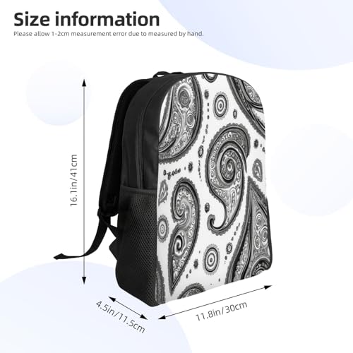 Travel Unisex Backpack Paisley Swirl Pattern 16Inch Durable Backpack Gym Casual Daypack for Women Men Gift4