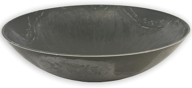 matches21 Decorative Bowl Plant Bowl Flower Bowl Planter Garden Bowl Grave Bowl Plastic Dark Grey 1 Piece Diameter 28 cm