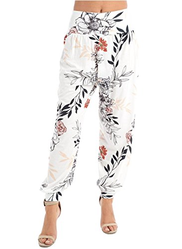 Womens Printed Cuffed Bottom Ali Baba Harem Pants Baggy Trousers Leggings