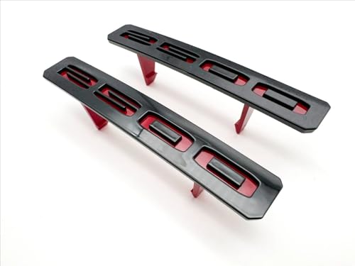 Image of 2Pc Front Bumper Fascia Side 2500 Emblems 3D Nameplates Badge Replacement for 2024+ Sierra 2500HD 86578370 86578372 (Black Red)