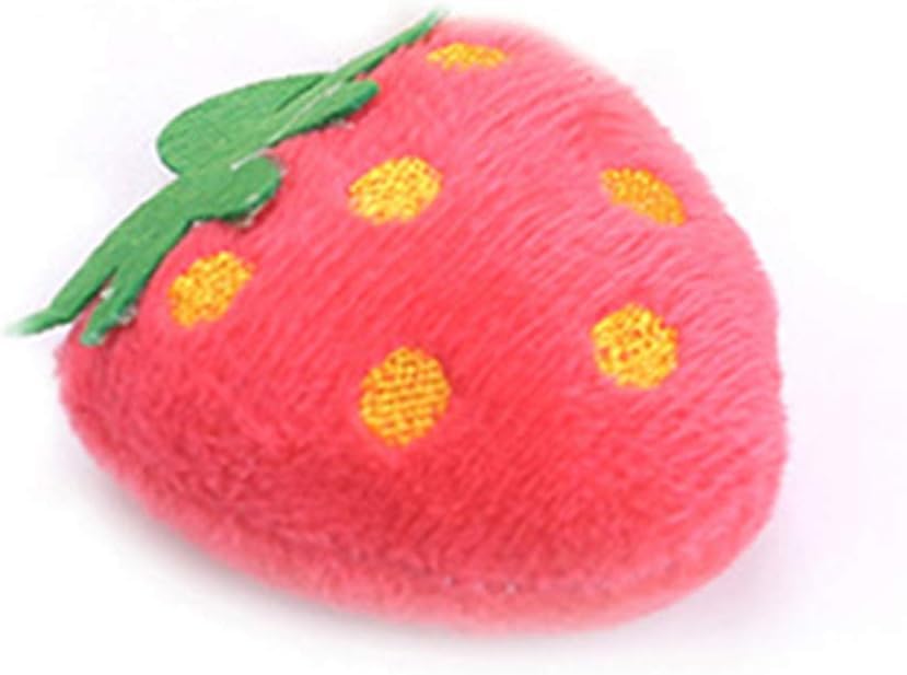 Light Red Strawberry Interactive Playing Toys for Pets, Cute Plush Carrot Pineapple Shape Doll Catnip Bite Chew Toy for Pet Cat Kitten,Toys,Cats