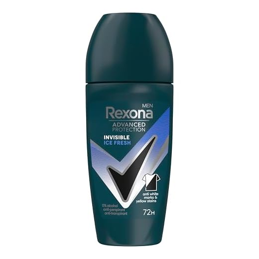 Rexona Men Advanced Protection Desodorante antitranspirante Roll-On, Hombre, Invisible Ice 72 horas con tecnología Body Heat Activated, 50 ml