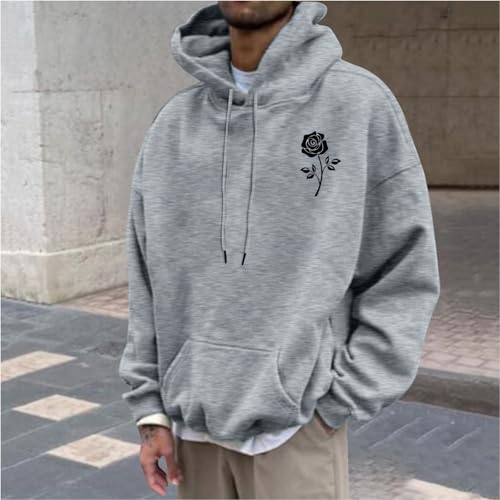 Hoodies for Men Letter Print Hooded Sweatshirt Drawstring Long Sleeve Pullover Graphic Casual Clothing with Pockets2