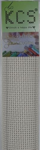 Image of KCS 3 pc of 15 inch x 18 inch(38cmx45cm) Counted Cross Stitch Cotton Aida Cloth Needlework Rolled Fabric Box,11CT,Pearl Grey