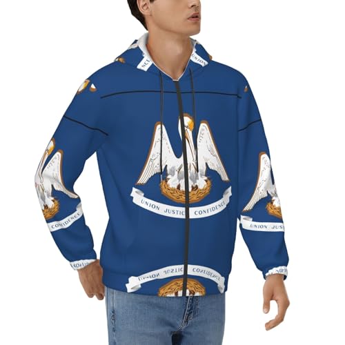 Sweat à capuche Louisiane pour homme avec cordon ajustable coupe ample noir