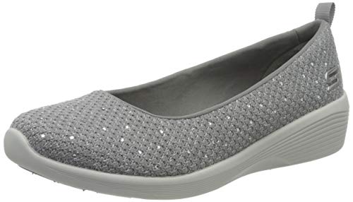 Skechers Arya Sweet Glitz, Zapatillas sin Cordones Mujer, Gris Gris Gris Metálico...
