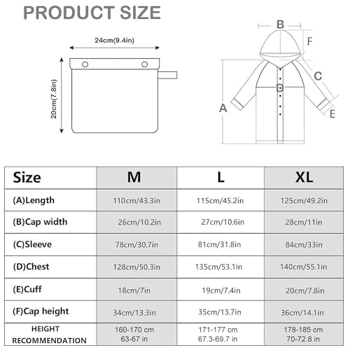 Foto von UNIQUEBELLA Regenmantel Eva Travel Transparent Regenponcho Regen Zubehör für Damen und Herren Regenbekleidung Regencape Regenjacke Wasserdicht für Wandern Radfahren Camping und Reisen