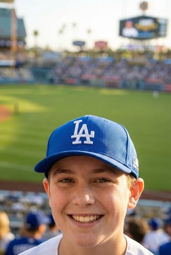 Gorra para niños Los Angeles Dodgers ajustable azul miniatura 4