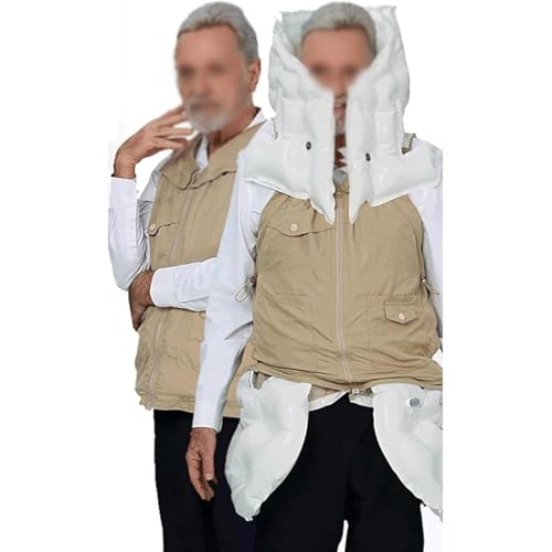 WJQZJDAMAI Chaleco Unisex con Airbag Anticaída for Ancianos Chaqueta con Airbag for Motocicleta Múltiples Bolsas De Aire Ropa De Protección Inteligente,Protección Tridimensional De 320°,Men,XL