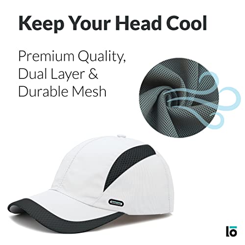 Image of lowercase Caps Men, Summer Hat, Unisex Mens Branded with Adjustable Strap,All Sports Cricket, Gym, Sports for Men with Airholes Navy Blue