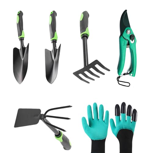 KATLKIU Set d'outils de Jardinage 6 pièces pour Transplanter, ameublir Le Sol et désherber, pour Les Jardins, Les balconnières, Les parterres de Fleurs