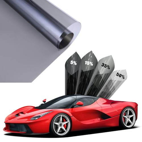 Car Rear Side Window Film 99% UV Blocking Automotive Privacy Window Tint Heat Glare & Scratch Resistant Blackout Auto Sun Shade Roll, 50% VLT, 24