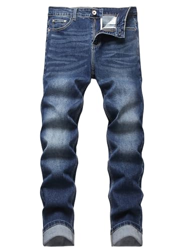 Woskrge Men's Slim fit Stretch Jeans Fashion Denim Pants Blue 31