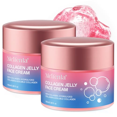 Collagen Jelly Cream, Day Night Cream With Freeze Hydrolyzed Collagen Face Cream, Anti-Wrinkle Face Cream, Korean Moisturiser, Elasticity, 24H Lifted, Korean Skincare,6.76 fl. oz
