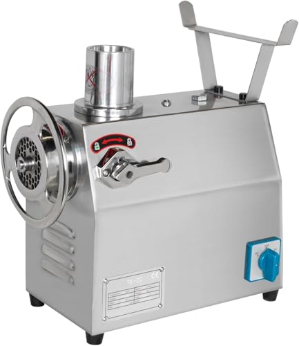 Picadora de carne eléctrica de acero inoxidable para uso doméstico y comercial con boquillas, rendimiento resistente, fácil de limpiar