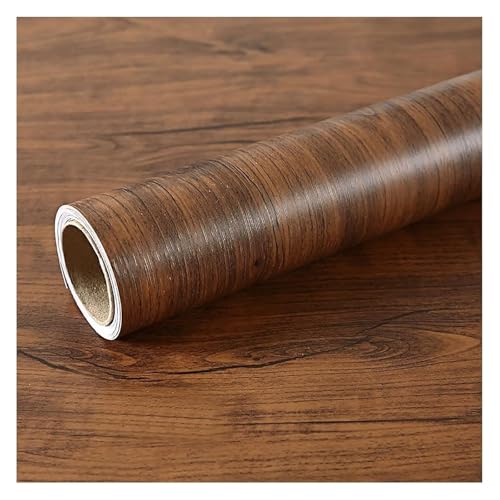 Papel pintado autoadhesivo vintage vinilo decorativo madera marrón oscuro para pared